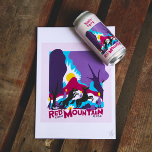 Red Cherry Mountain Gose (with Tate Modern) - 440ml can + Limited Edition Signed A4 Print