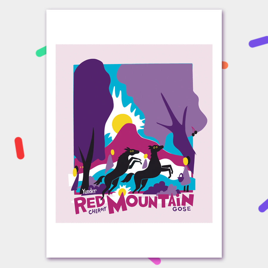 Red Cherry Mountain Gose (with Tate Modern) - 440ml can + Limited Edition Signed A4 Print